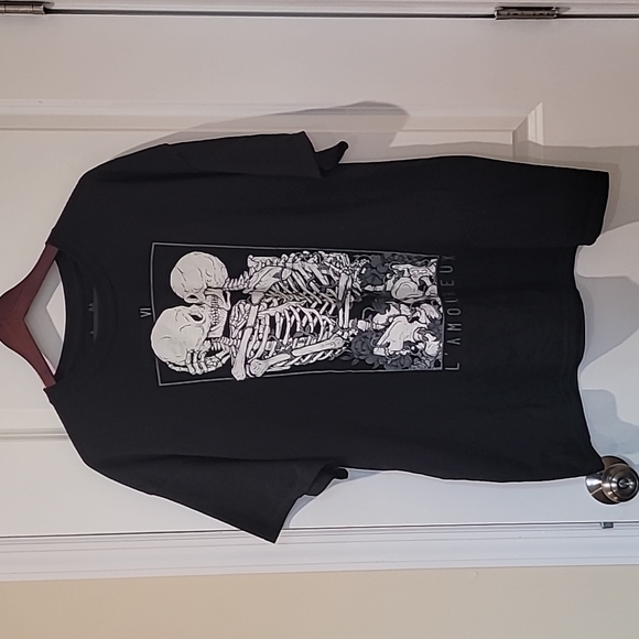 Threadless Other - skeleton graphic black tshirt
